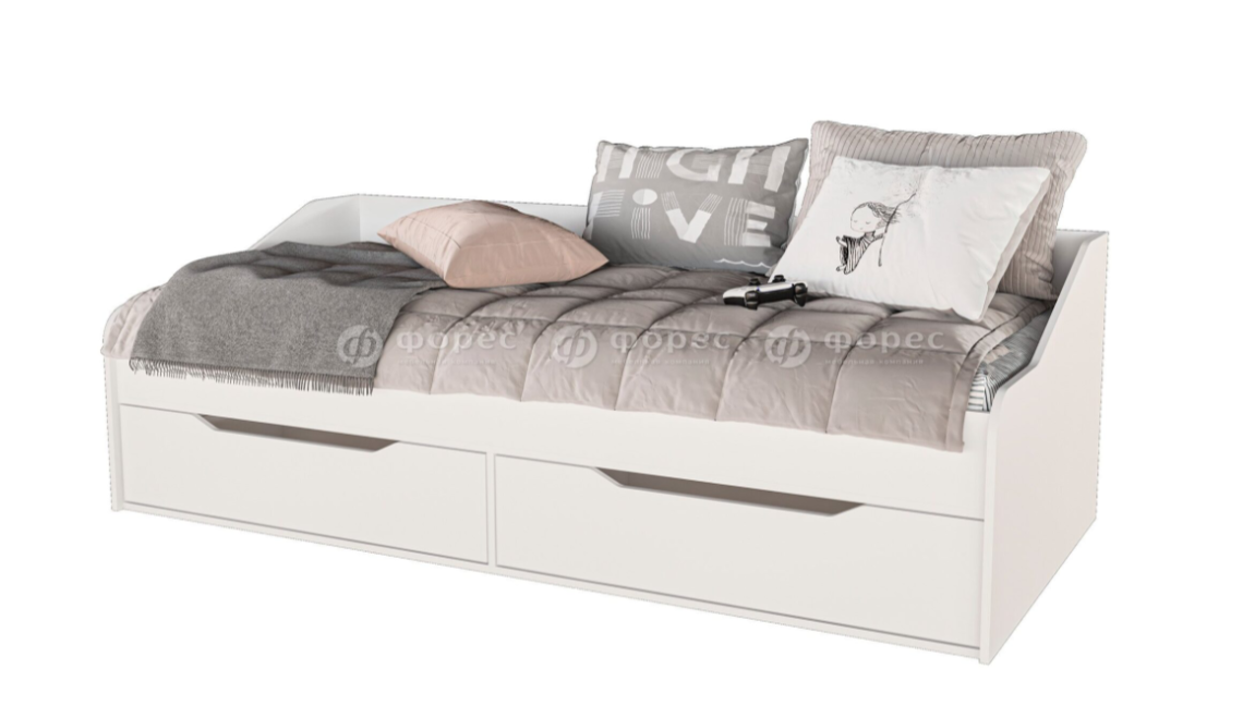 Кровать Норд с/ящиками 90*200 Белый